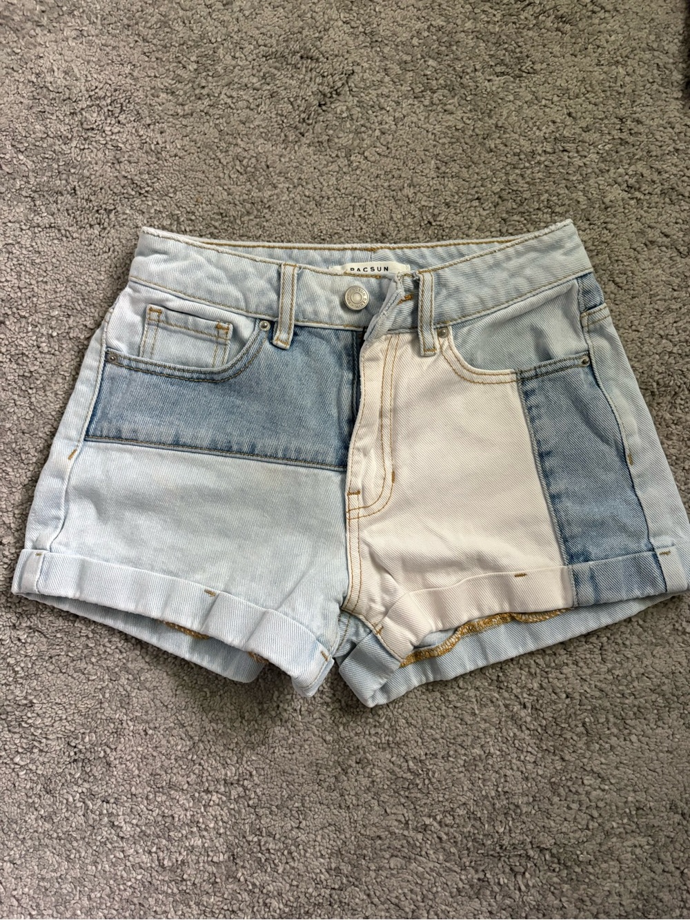 Pacsun Patchwork Denim Mom Shorts